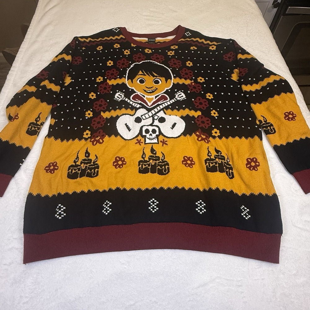 Disney Pixar Coco Miguel Light Up Ugly Christmas Sweater 2X BoxLunch AS IS